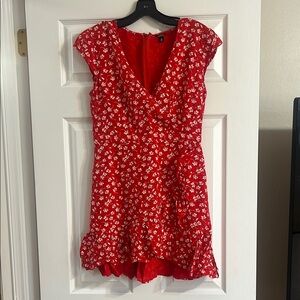 J. Crew Red Floral Pattern Dress